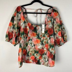 J. Crew Women's Squareneck Top in Liberty® Hazy Days Floral Sz 12 BD808 NWT New